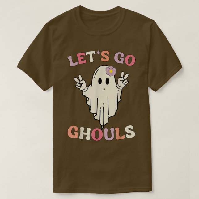 Camiseta Retro Groovy Vamos Ghouls Halloween Ghost Funny (Diseño del anverso)