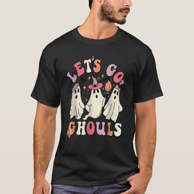 Camiseta Retro Groovy Vamos Ghouls Halloween Ghost Outfi (Anverso)