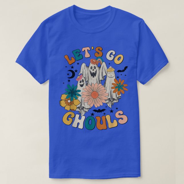 Camiseta Retro Groovy Vamos Ghouls Halloween Ghost Outfi (Diseño del anverso)