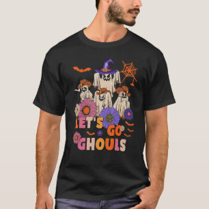 Camiseta Retro Groovy Vamos Ghouls Halloween Ghost Outfi