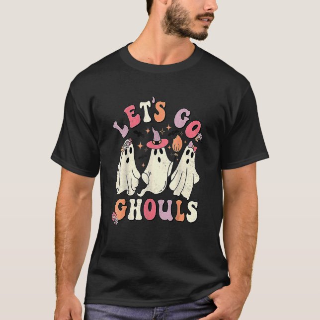 Camiseta Retro Groovy Vamos Ghouls Halloween Ghost Outfi (Anverso)