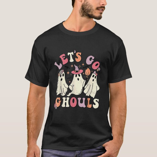 Camiseta Retro Groovy Vamos Ghouls Halloween Ghost Outfi (Anverso)