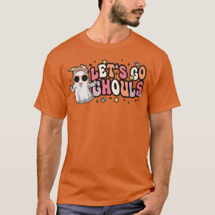 Camiseta Retro Groovy Vamos Ghouls Halloween Ghost Outfi