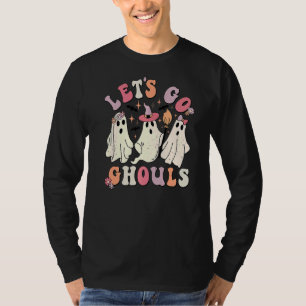 Camiseta Retro Groovy Vamos Ghouls Halloween Ghost Outfi