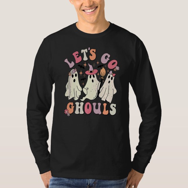 Camiseta Retro Groovy Vamos Ghouls Halloween Ghost Outfi (Anverso)