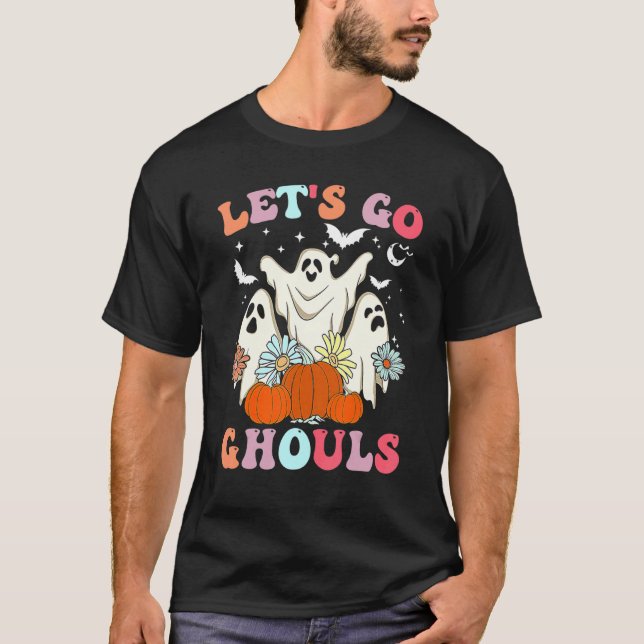 Camiseta Retro Groovy Vamos Ghouls Halloween Ghost Outfi (Anverso)
