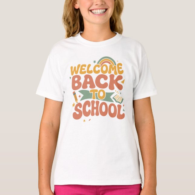 Camiseta Retro Groovy Welcome Back to School (Anverso)