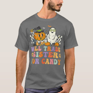 Camiseta Retro Groovy Will trade Sister for Candy Matching 