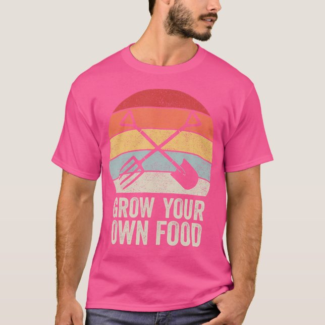 Camiseta Retro Grow Your Own Food Shirt Gardener Gift Cool  (Anverso)