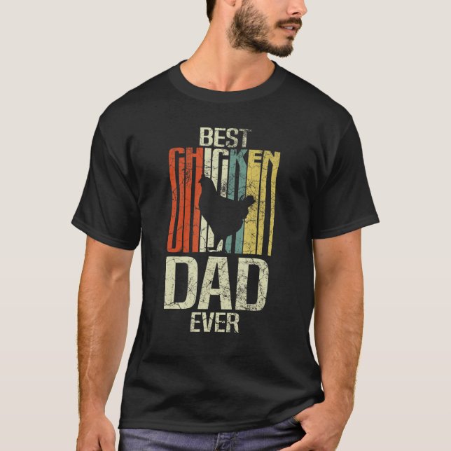 Camiseta Retro grunge farmer best chicken dad ever (Anverso)