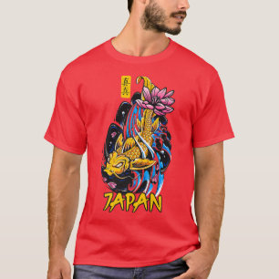 Camiseta Retro Grunge Japan Kanji Fish Vintage Koi Carp Pre