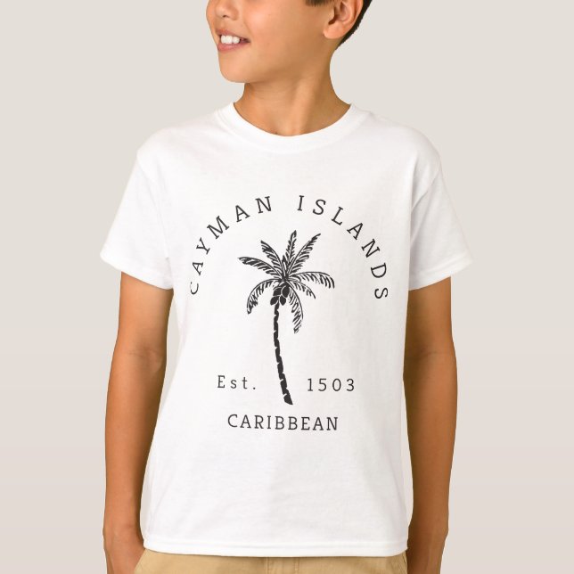 Camiseta Retro Guay Islas Caimán Original Beach Palm Tree (Anverso)