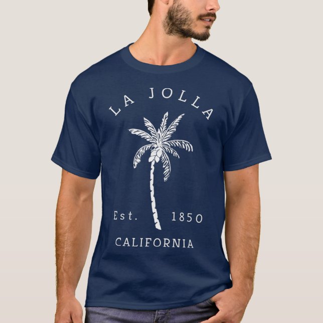 Camiseta Retro Guay La Jolla California Palm Tree Graphic (Anverso)