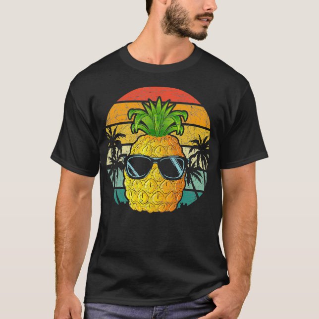 Camiseta Retro Guay Piña Gafas de sol Funny Fru Tropical (Anverso)