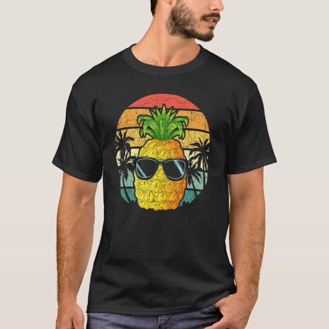 Camiseta Retro Guay Piña Gafas de sol Tropical Fruto Suma (Anverso)