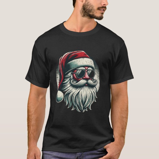 Camiseta Retro Guay Santa Claus con Navidades de gafas de s (Anverso)