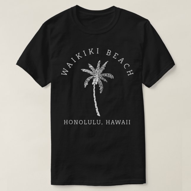 Camiseta Retro Guay Waikiki Beach Hawaiian Island Palm Tree (Diseño del anverso)