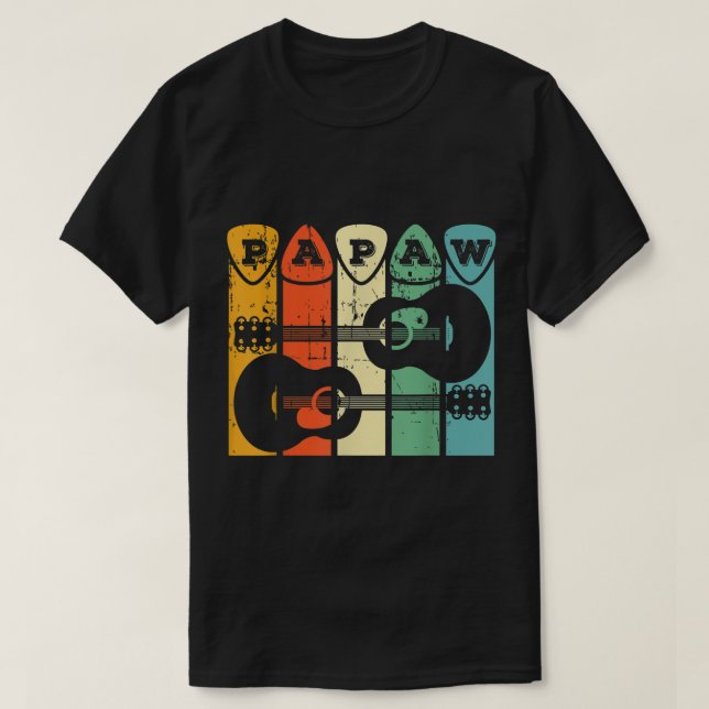 Camiseta Retro Guitar Papaw Music Design (Diseño del anverso)