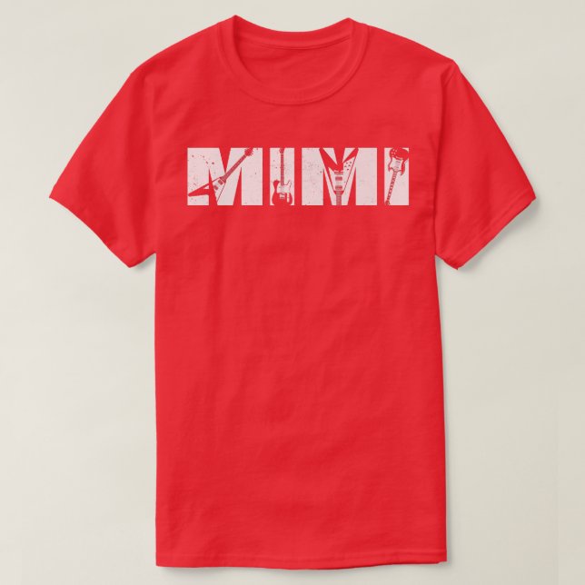 Camiseta Retro Guitarist Mother Mimi Guitar Mother's Day Mu (Diseño del anverso)