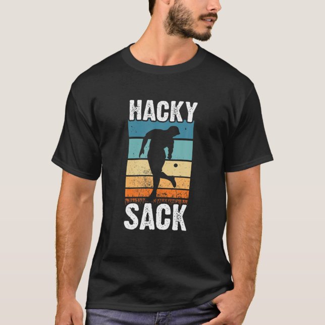 Camiseta Retro Hacky Sack Player | Bolsa de fútbol | Hacky  (Anverso)