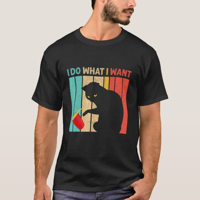 Camiseta Retro Hago Lo Que Quiero Gato (Anverso)