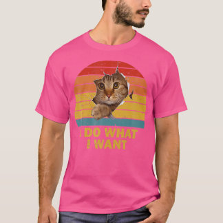 Camiseta Retro hago lo que quiero gato Gato Gato Regalos Fu