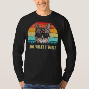 Camiseta Retro Hago Lo Que Quiero Gato Gracioso Cat 1