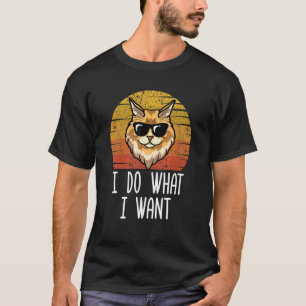 Camiseta Retro Hago Lo Que Quiero Gato Maine Coon Gato Mam