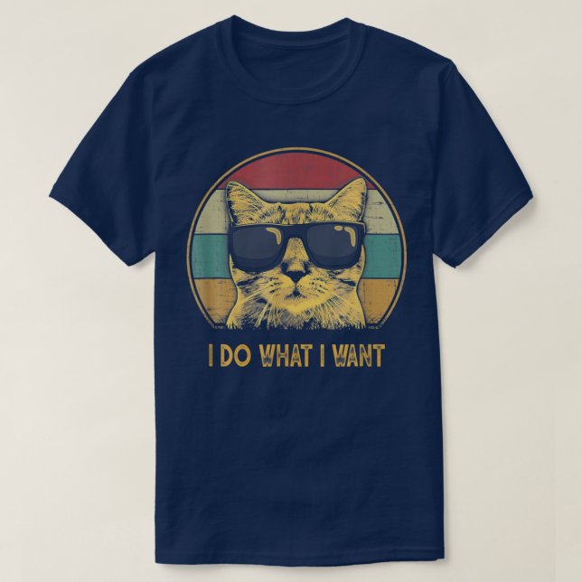 Camiseta Retro Hago lo que quiero que sea un amante del gat (Diseño del anverso)
