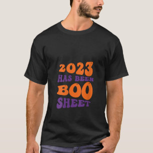 Camiseta Retro Halloween 2023 Ha Sido Boo Sheet V Neck T S