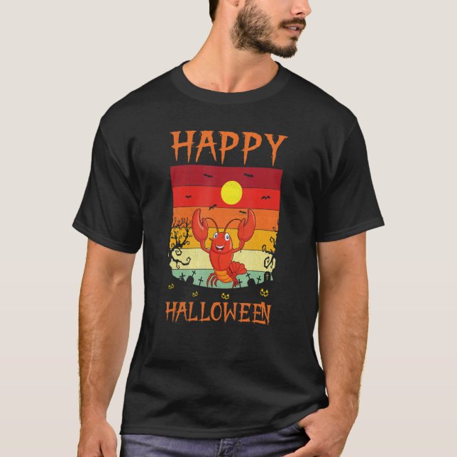 Camiseta Retro Halloween Costumes Matching Lobster Hallowee (Anverso)