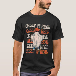 Camiseta Retro Halloween Creep it Real Vintage Ghost Hallow