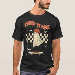 Camiseta Retro Halloween Creep It Real Vintage Ghost Hallow