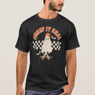 Camiseta Retro Halloween Creep It Real Vintage Ghost Hallow