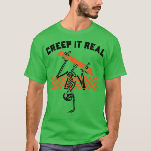 Camiseta Retro Halloween Creep it Real Vintage Skeleton Gho