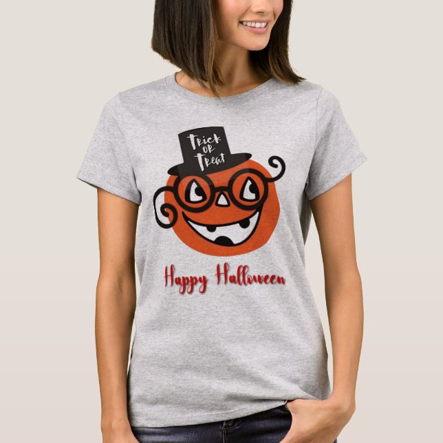 Camiseta Retro Halloween Jack-o-lantern T-Shirt (Anverso)