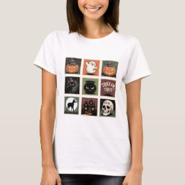 Camiseta Retro Halloween Stamp Collection T-Shirt