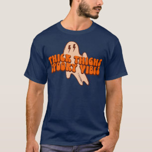Camiseta Retro Halloween Thick Thighy Vibes Spooky Witchy G
