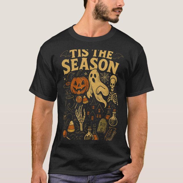 Camiseta Retro Halloween Tis' The Season  (Anverso)