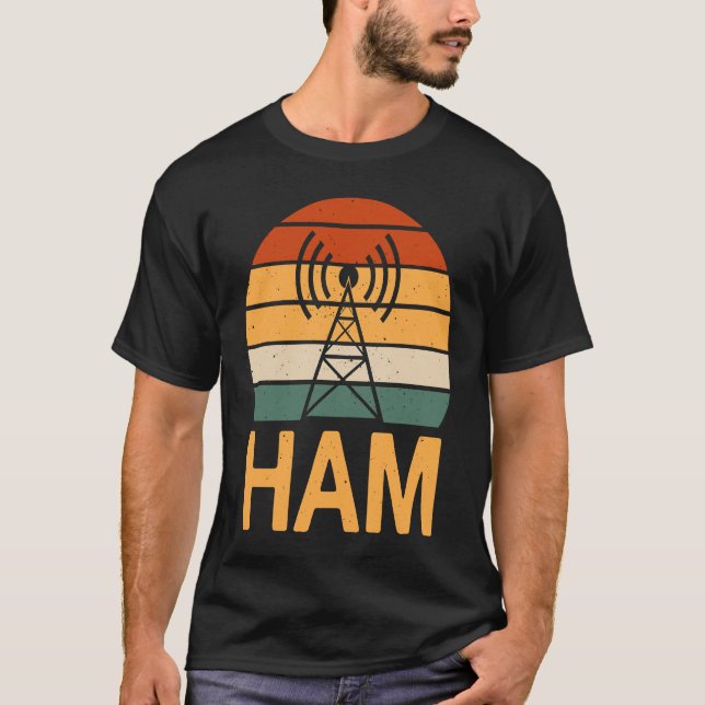 Camiseta Retro Ham Radio Operator Costume Radio Tower (Anverso)