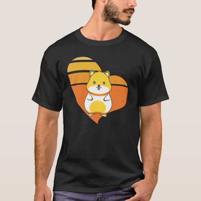 Camiseta Retro Hamster Heart Hamsters Animal Mascota Graphi (Anverso)