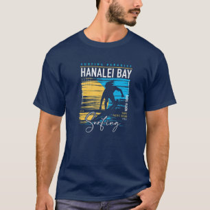 Camiseta Retro Hanalei Bay Kauai North Shore Surfing Surf H