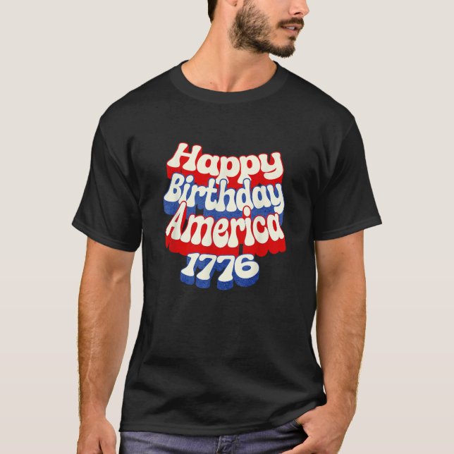 Camiseta Retro Happy 250th Birthday America 1776 2026 USA J (Anverso)