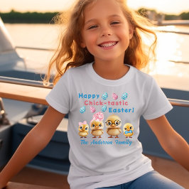 Camiseta Retro Happy Easter Chicks Family
