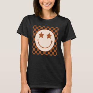 Camiseta Retro Happy Face Checkpoint Pattern Smile Face Tre