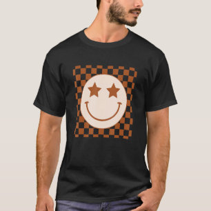 Camiseta Retro Happy Face Checkpoint Pattern Smile Face Tre