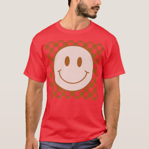 Camiseta Retro Happy Face Checkpoint Pattern Smile Face Tre