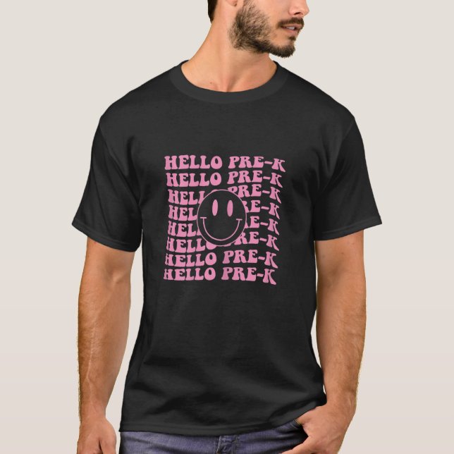 Camiseta Retro Happy Face Hello Previo a la sonrisa del pro (Anverso)