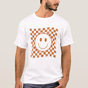 Camiseta Retro Happy Face S Smiley Face Checkpoint Pattern