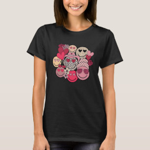 Camiseta Retro Happy Face Smile Trendy Hippe Heart Valentin